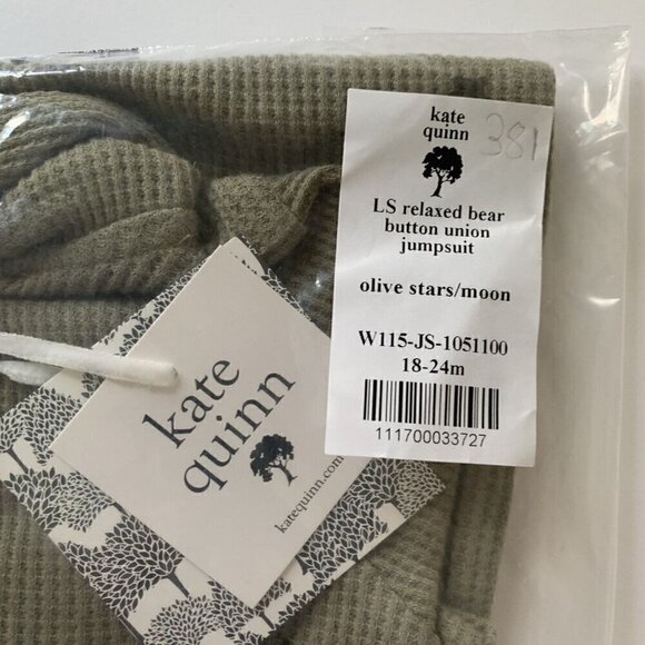 Kate Quinn Organics Long Sleeve Relaxed Bear Button Union Jumpsuit 18-24 Months - Picture 6 of 6